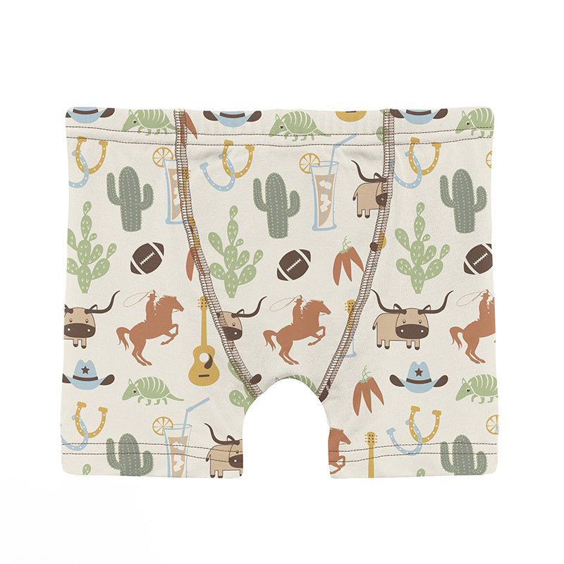 Natural Rodeo Print Boy's Boxer Brief