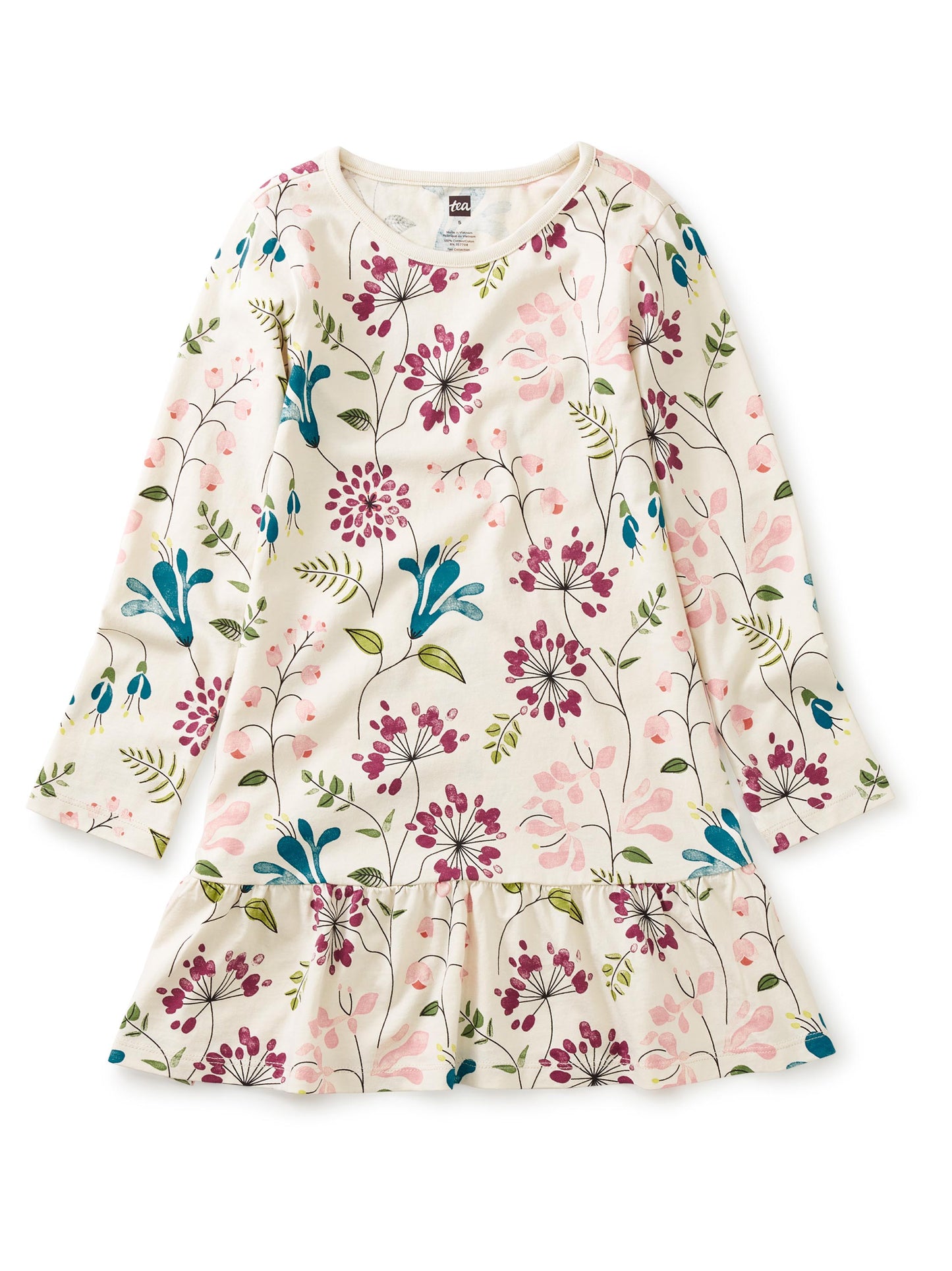 Honeysuckle Long Sleeve Ruffle Hem Dress