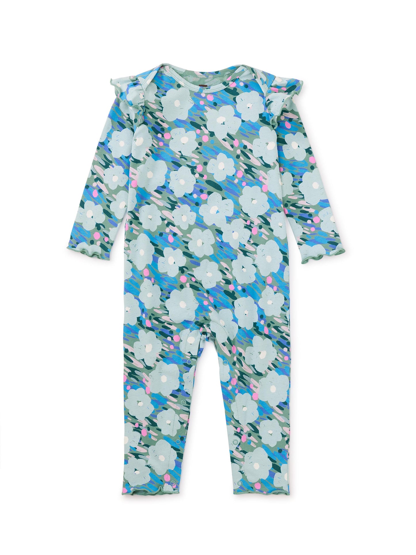 Monet's Garden Ruffle Shoulder Baby Romper