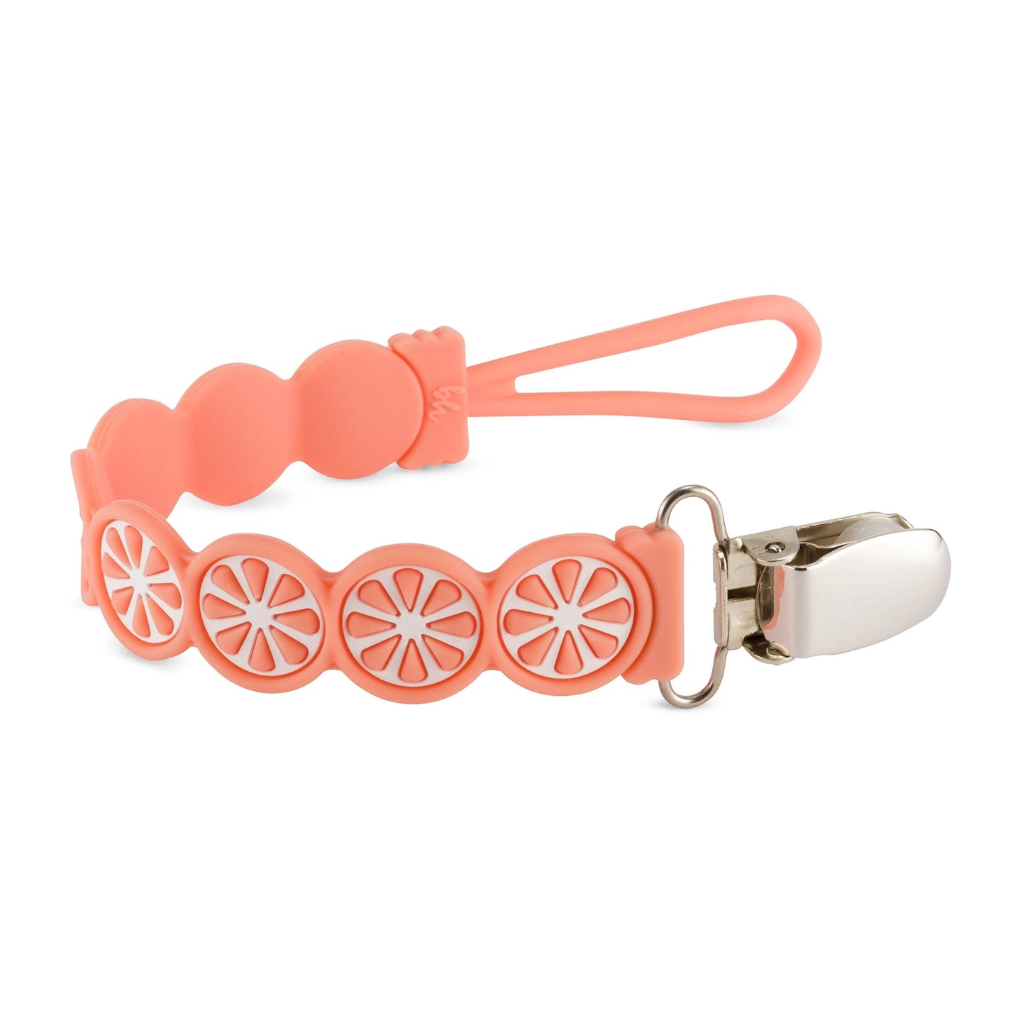 Pink Grapefruit Citrus Silicone Pacifier Clip