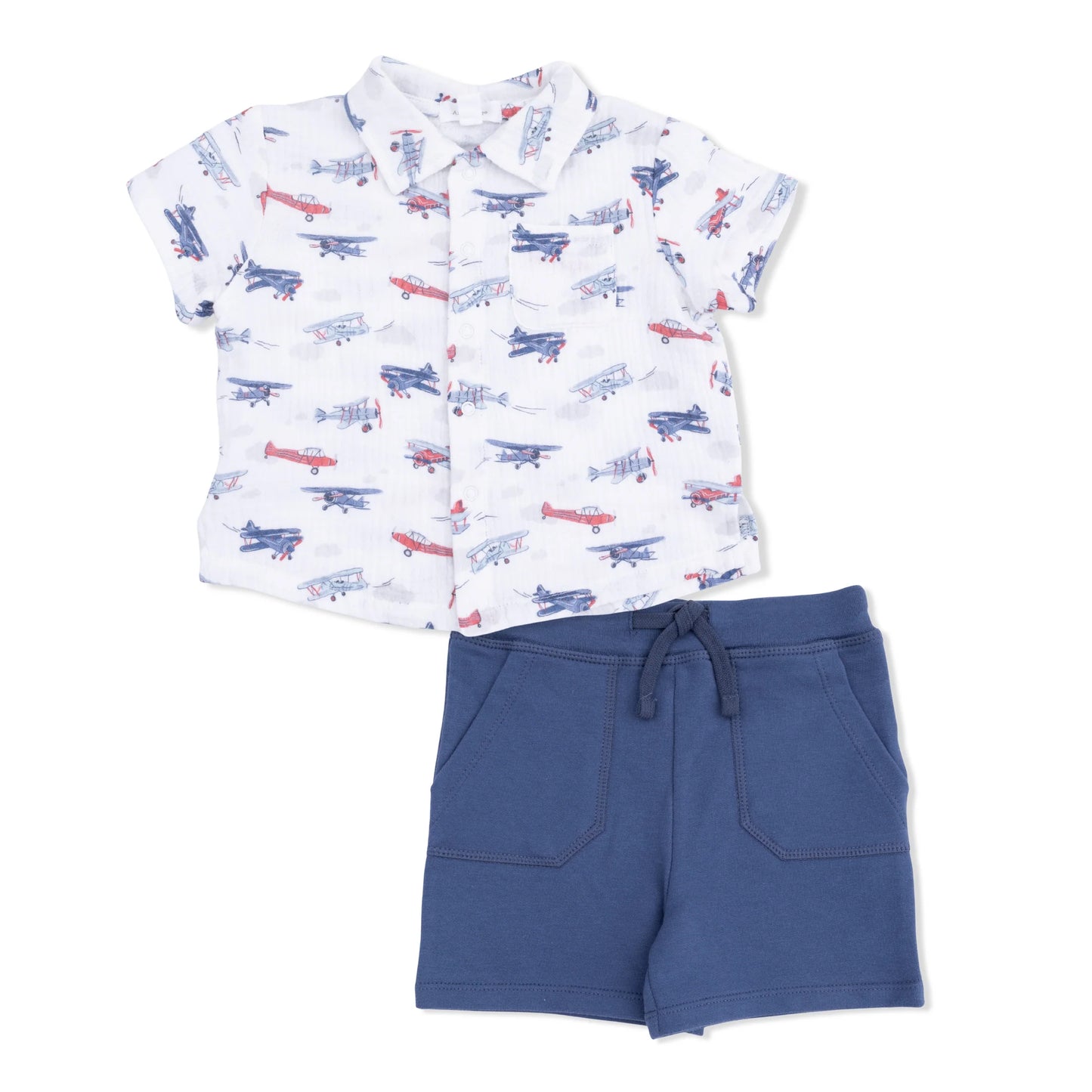 Polo Button Up with Everyday Short | Vintage Planes