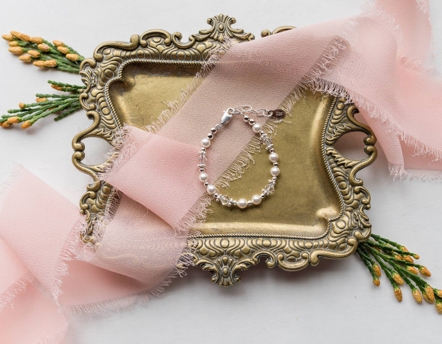 Hope-Girls & Baby Sterling Silver Pearl Bracelet