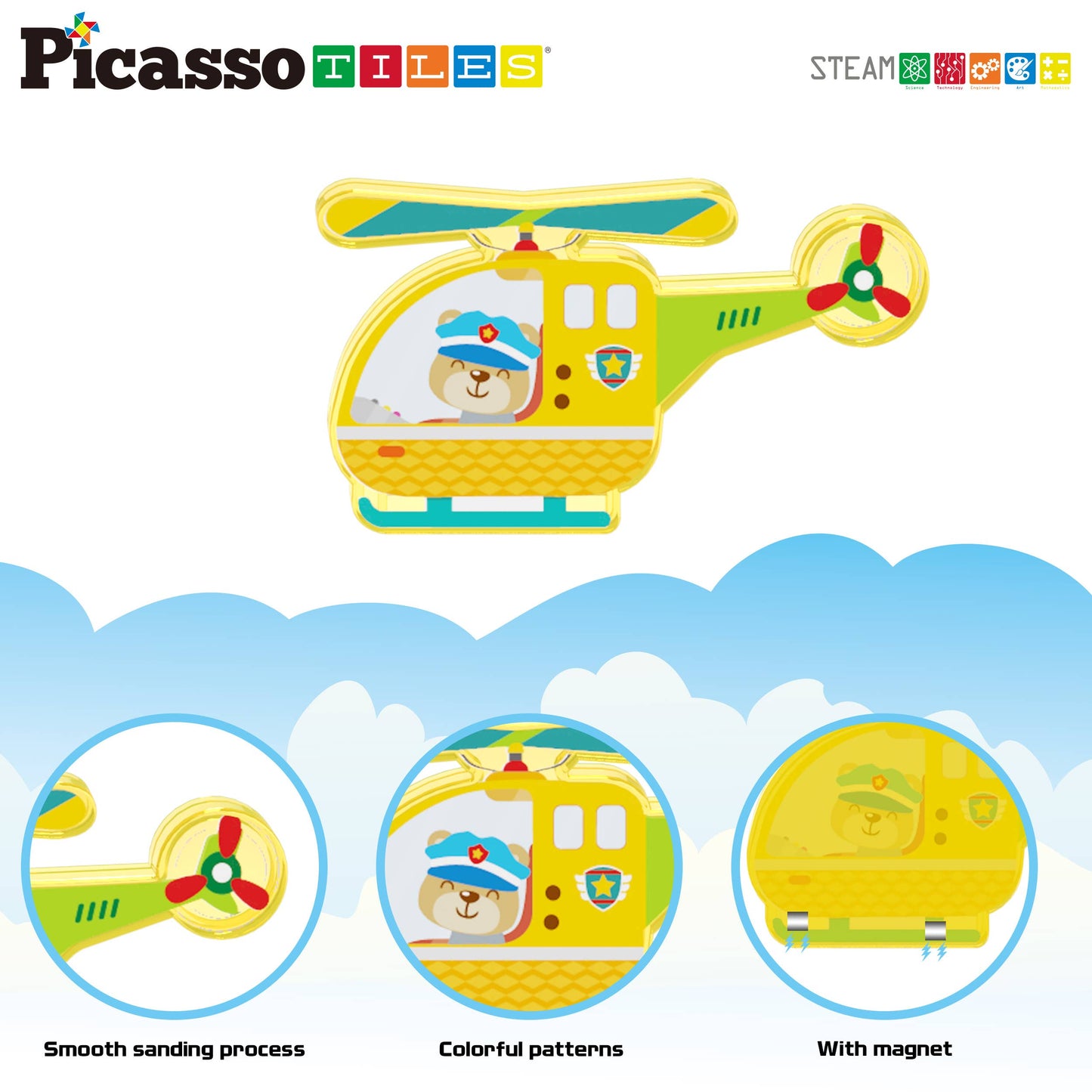 8pc Magnet Building Blocks Metro City Vehicle Action Figures
