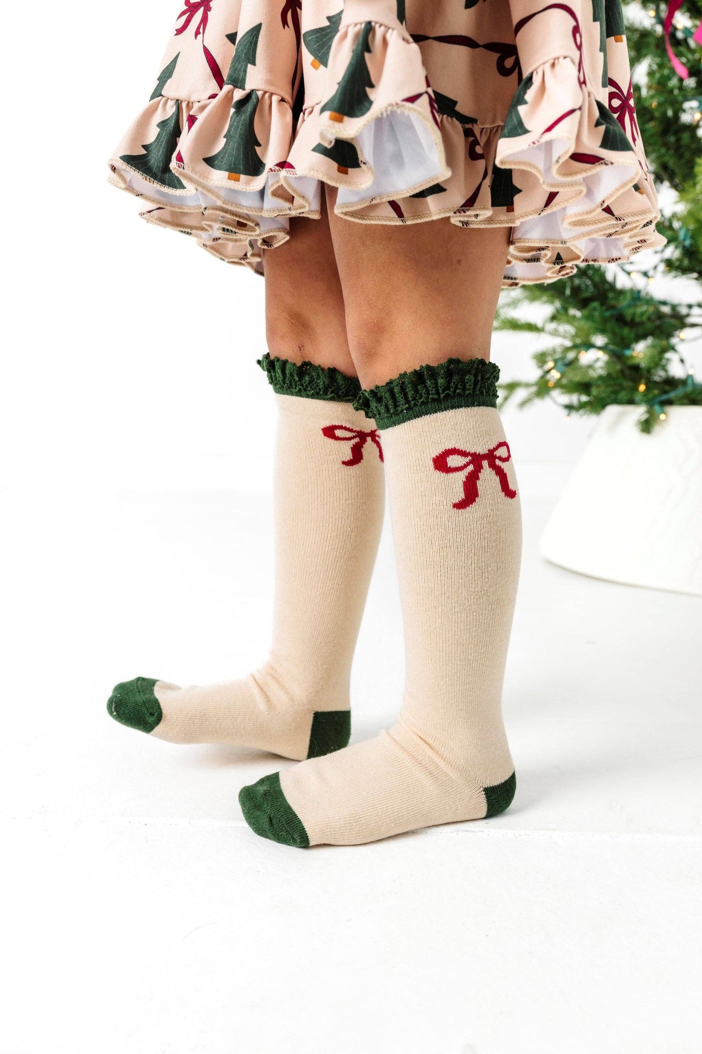 Vanilla Bow Lace Top | Knee High Socks