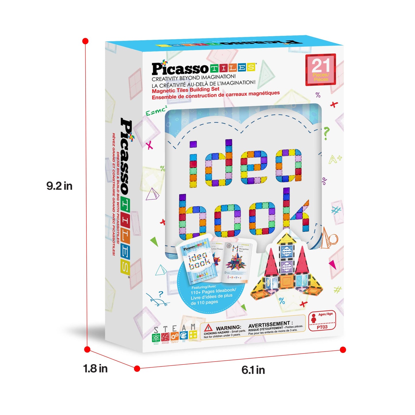 PicassoTiles 21pc (Magnetic Tile Building) Set