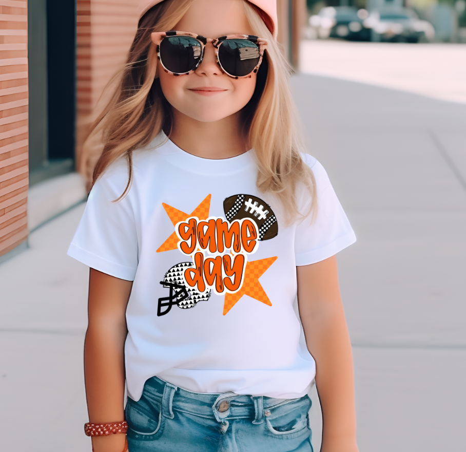 Orange Game Day Football  T-Shirt
