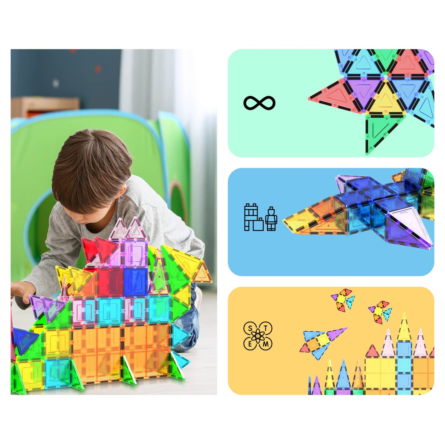 PicassoTiles (101pc) (Magnetic Tile Building) Set
