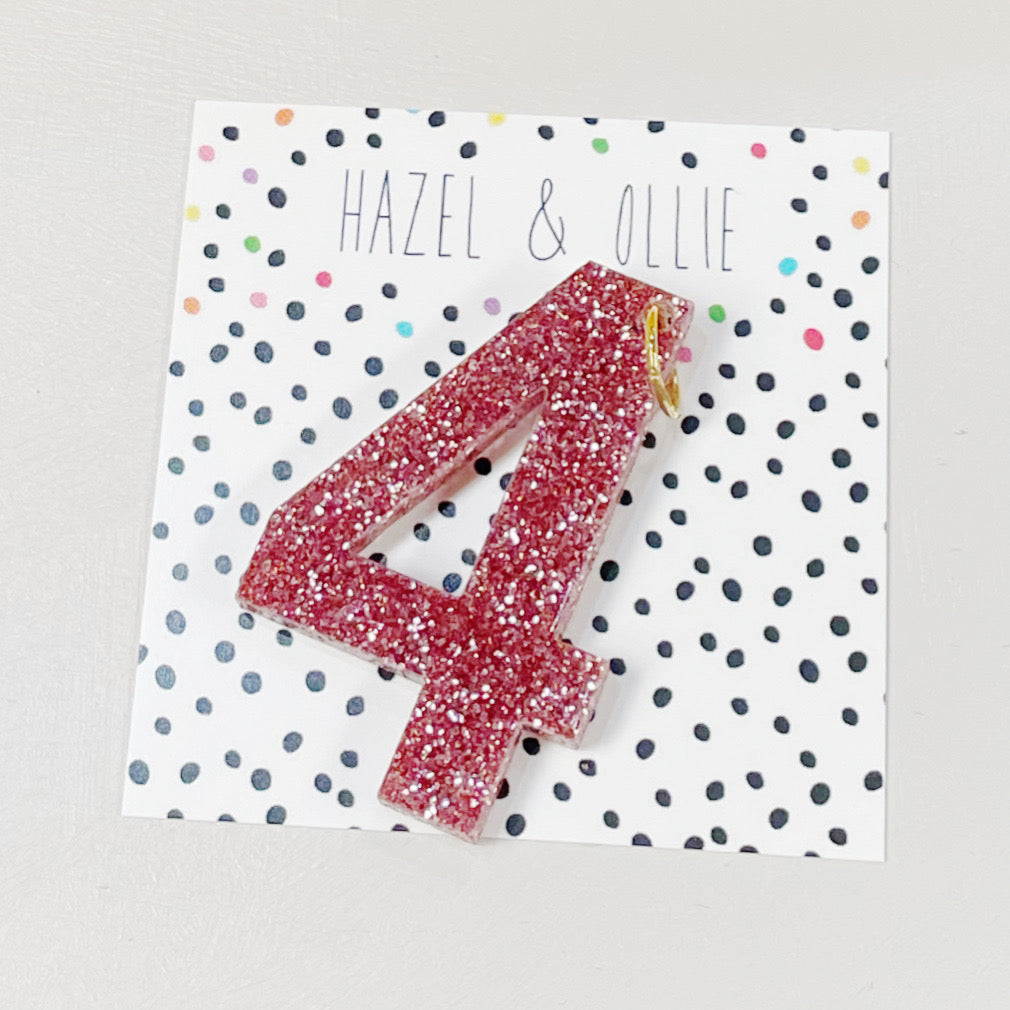 Pink Glitter Birthday Numbers