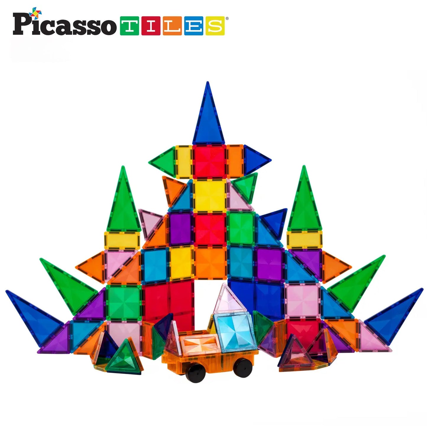 PicassoTiles 80 Piece Master Builder Magnetic Tileset