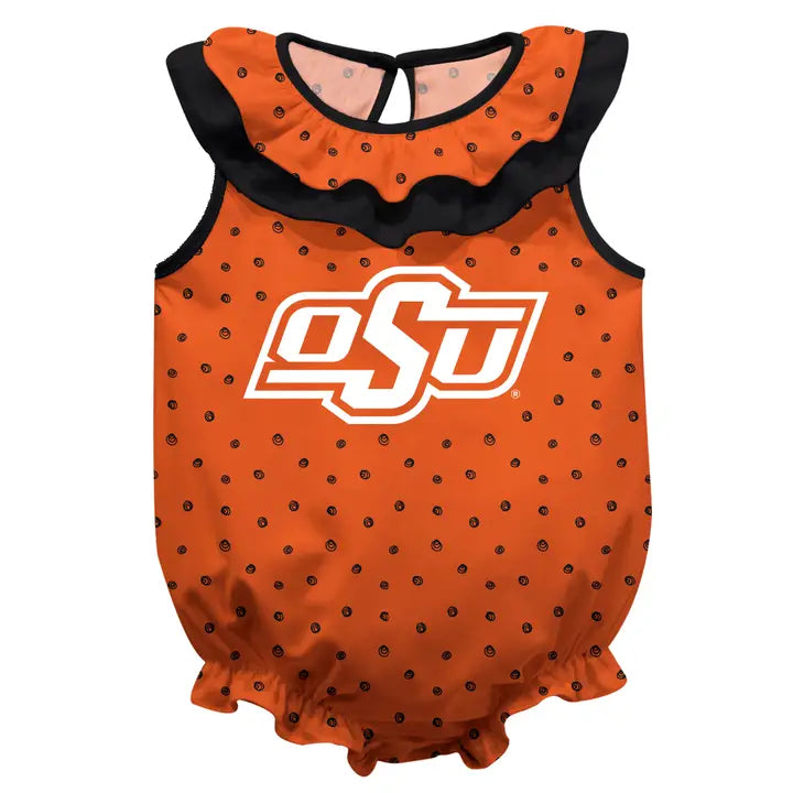 OSU | Sleeveless Ruffle Romper