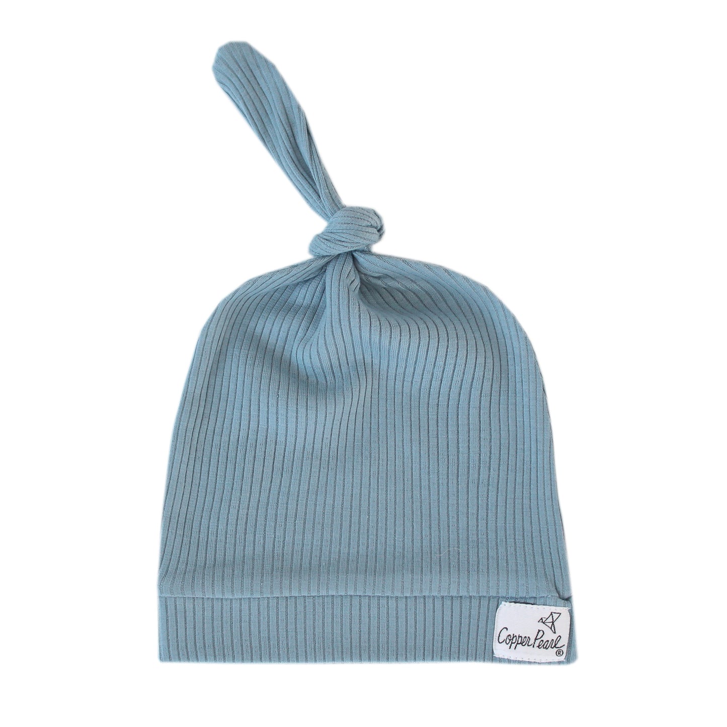 Copper Pearl Top Knot Hat 0-4mo - Atlantic Rib
