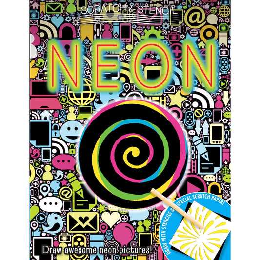 Neon Scratch & Stencil Activity Book