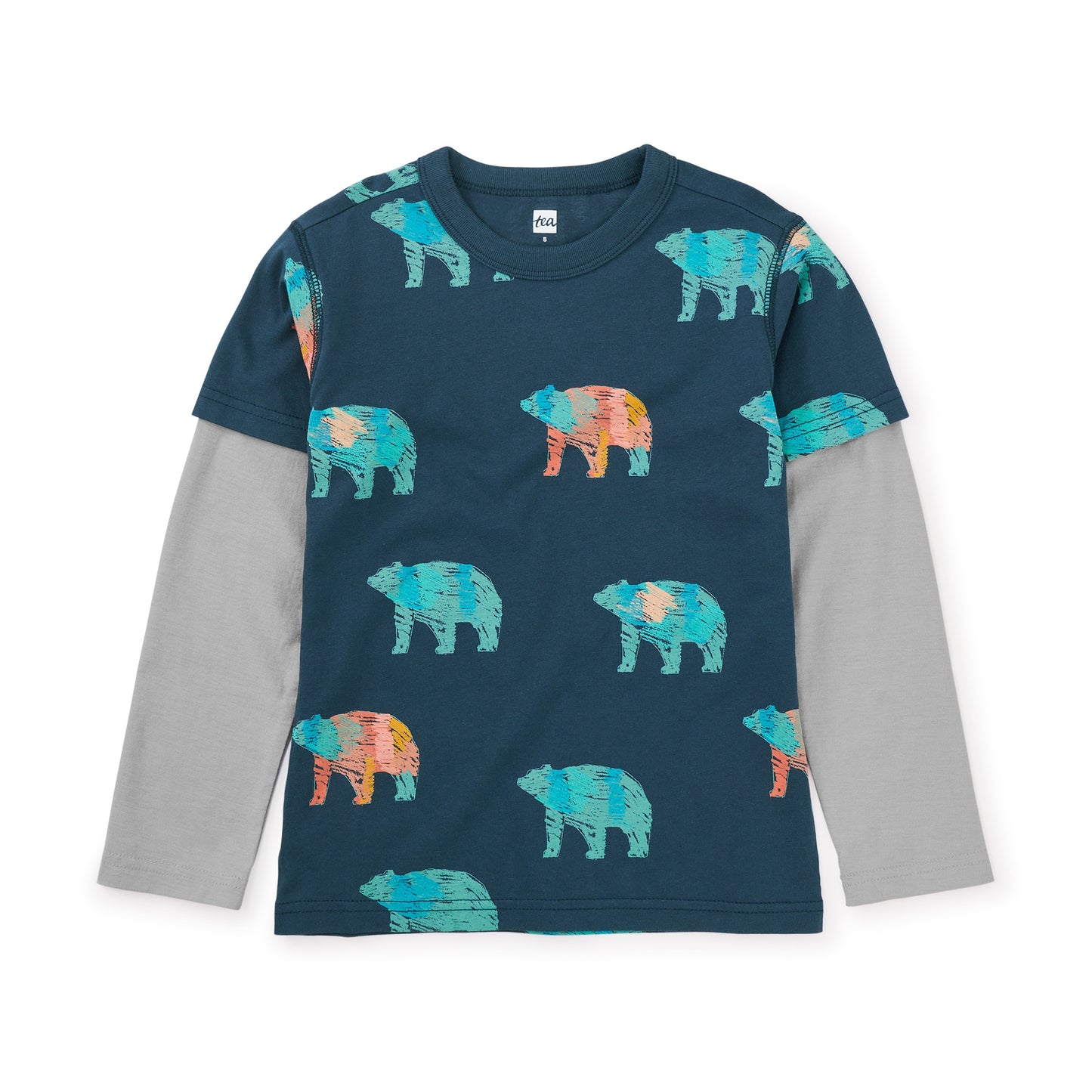 Degas Bears Printed Layered Sleeve Tee