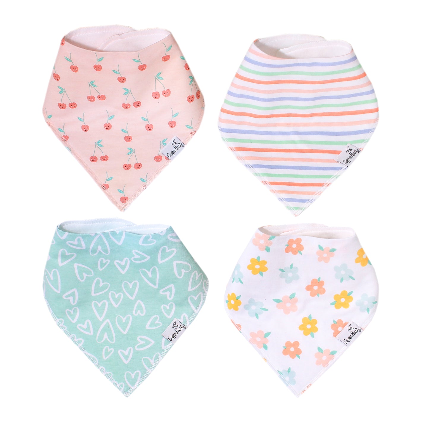 Copper Pearl Single Bandana Bibs - Cheery