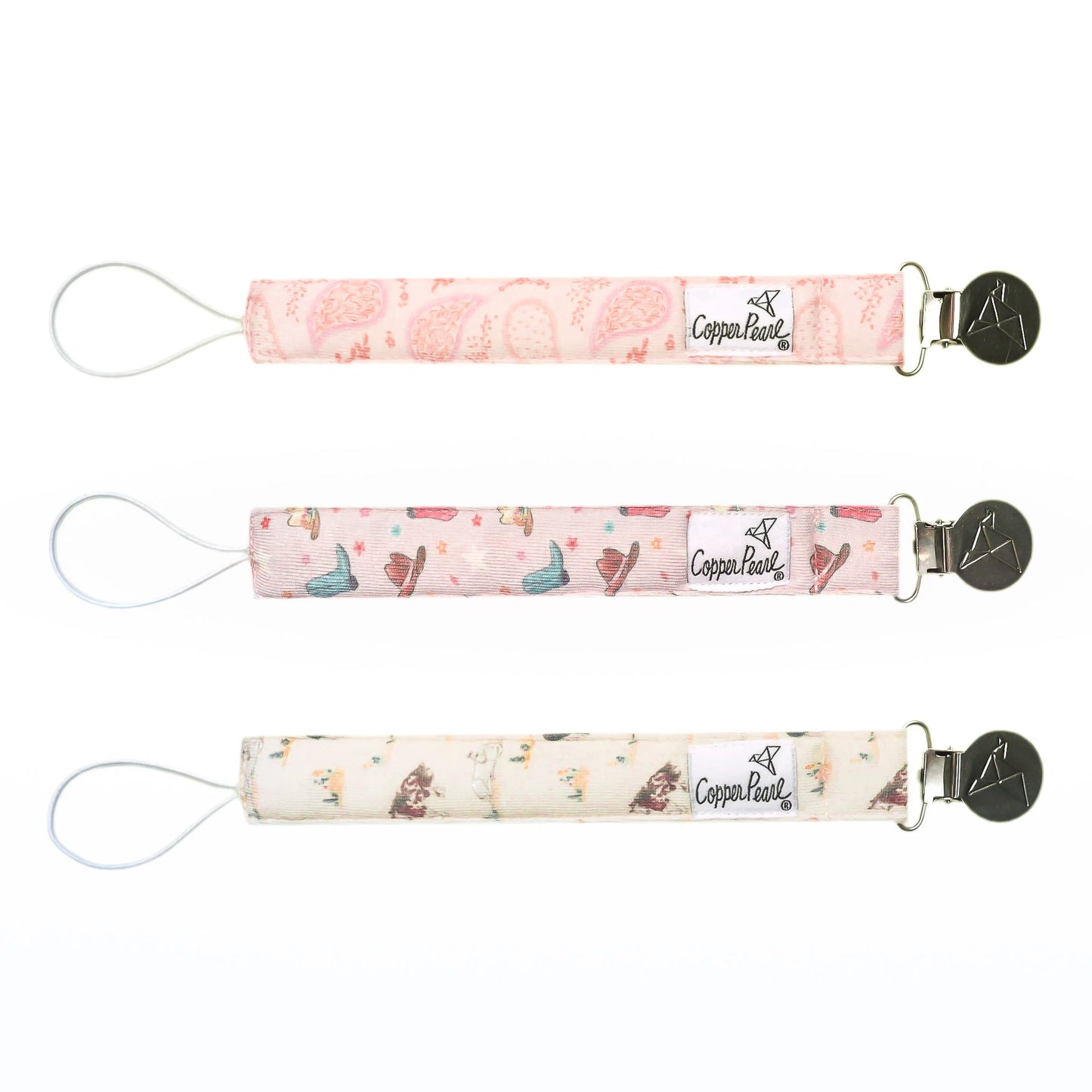 Copper Pearl Binky Clips | 3 Pack