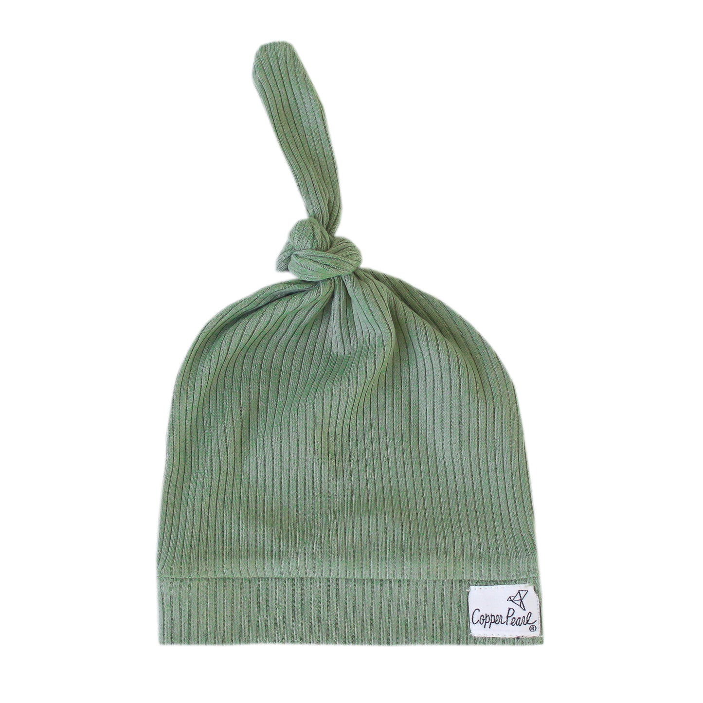 Copper Pearl Top Knot Hat 0-4mo - Clover Rib