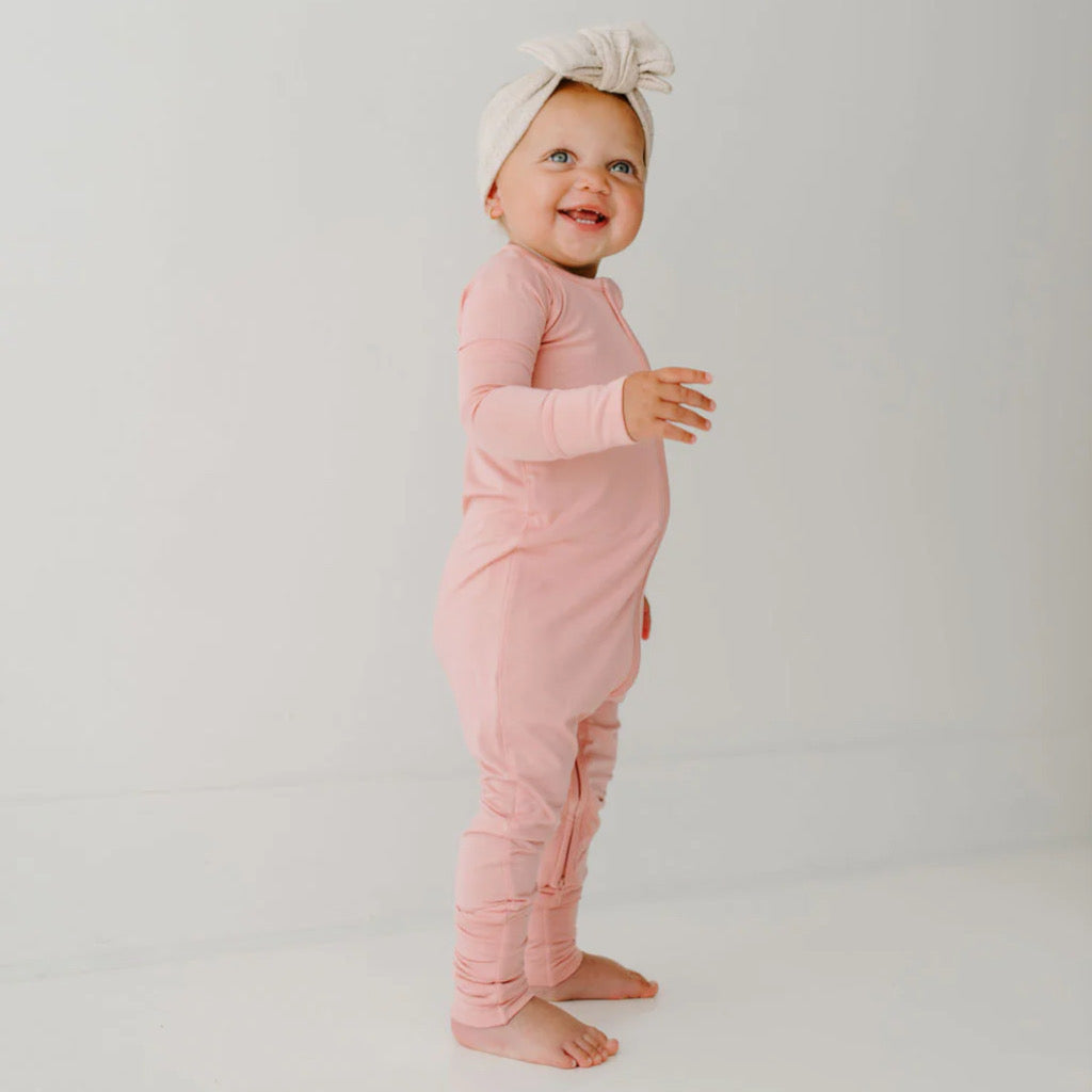 Crepe Pink Convertible Bamboo Footie