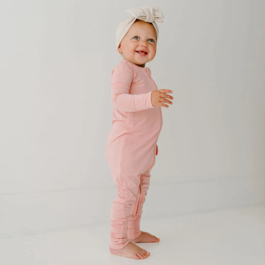 Crepe Pink - Convertible Bamboo Footie