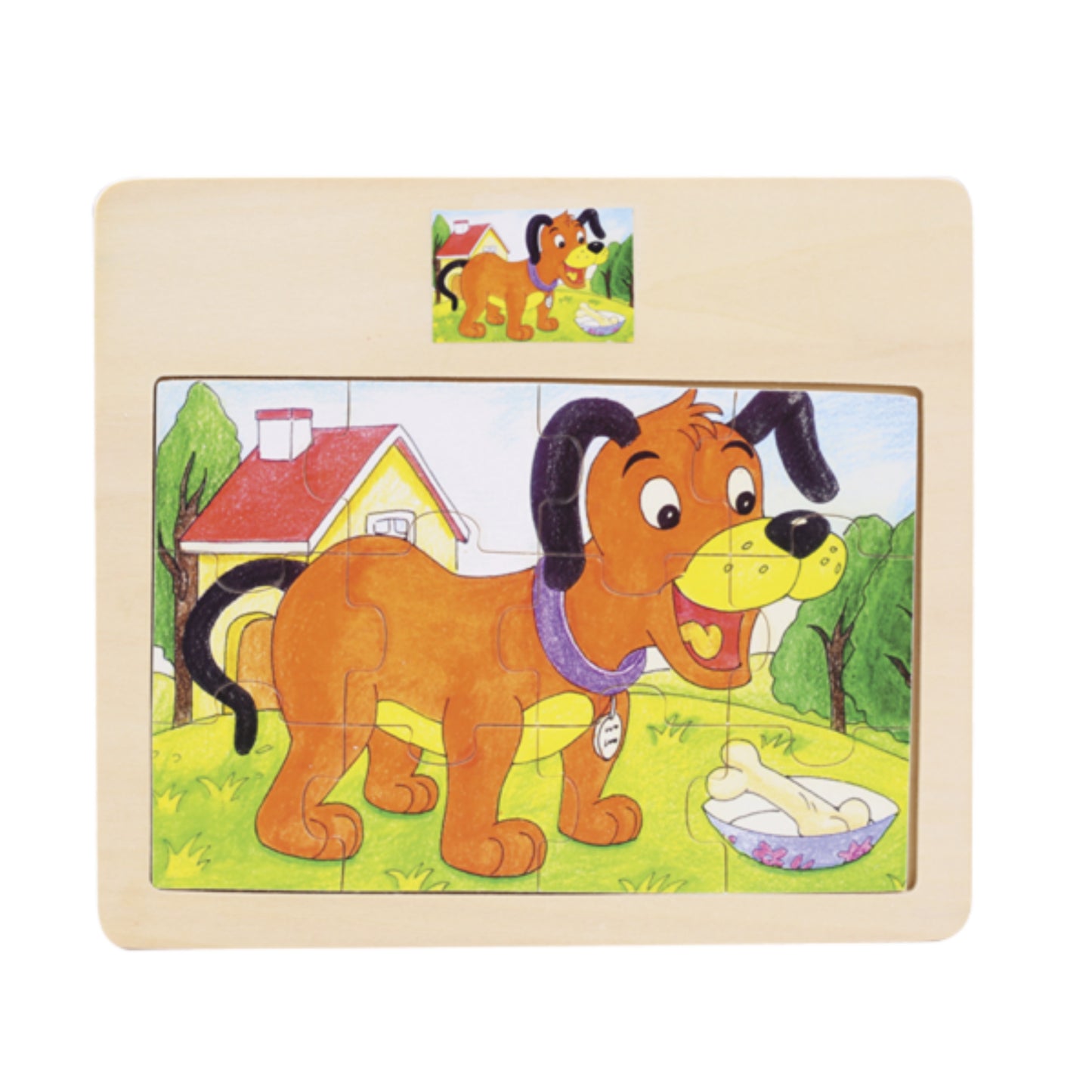 Dog and Bone 12pc Wooden Jigsaw Puzzle