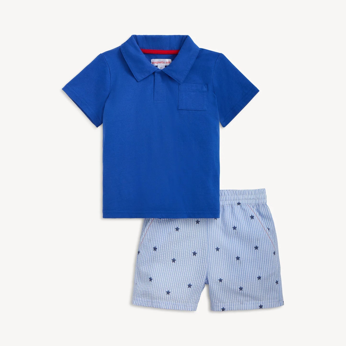 Seersucker Stripe | Magnetic Polo & Short Set