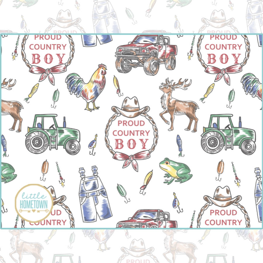 Country Boy Muslin Swaddle Blanket