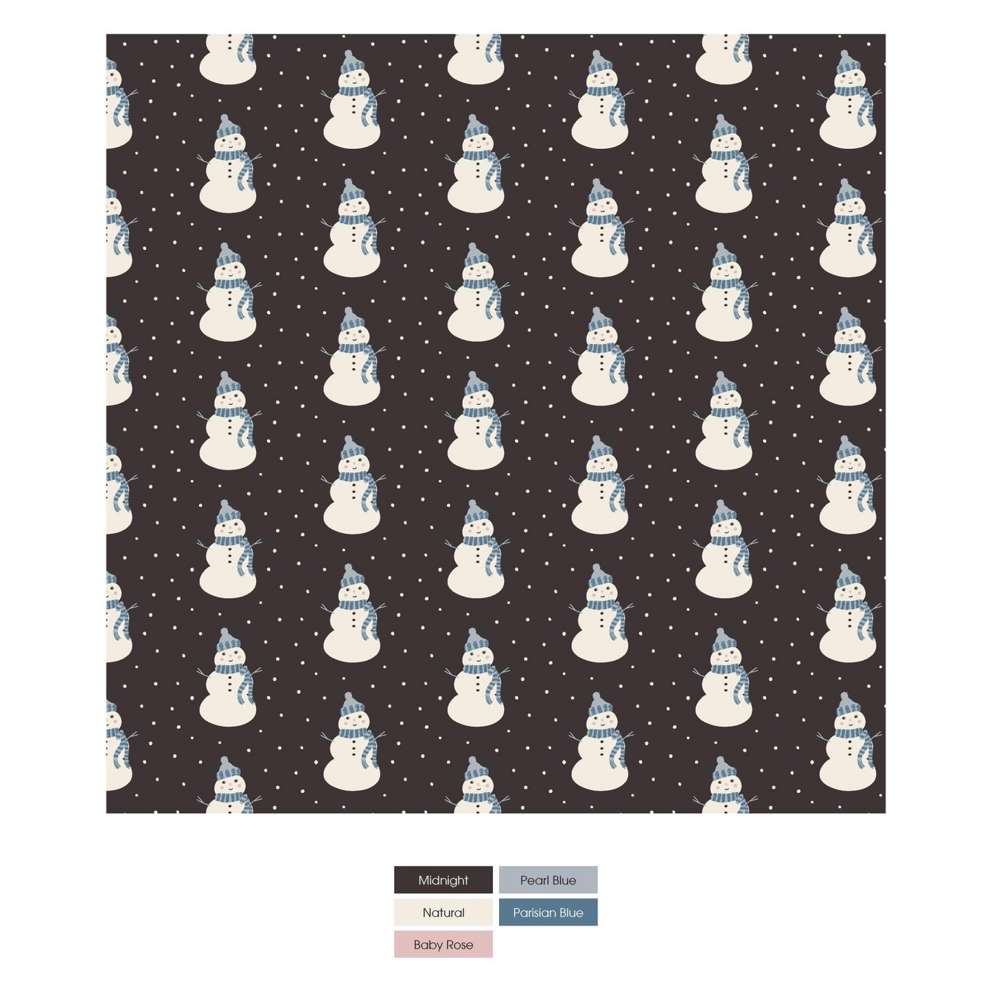 Midnight Tiny Snowman Print Footie with 2 Way Zipper