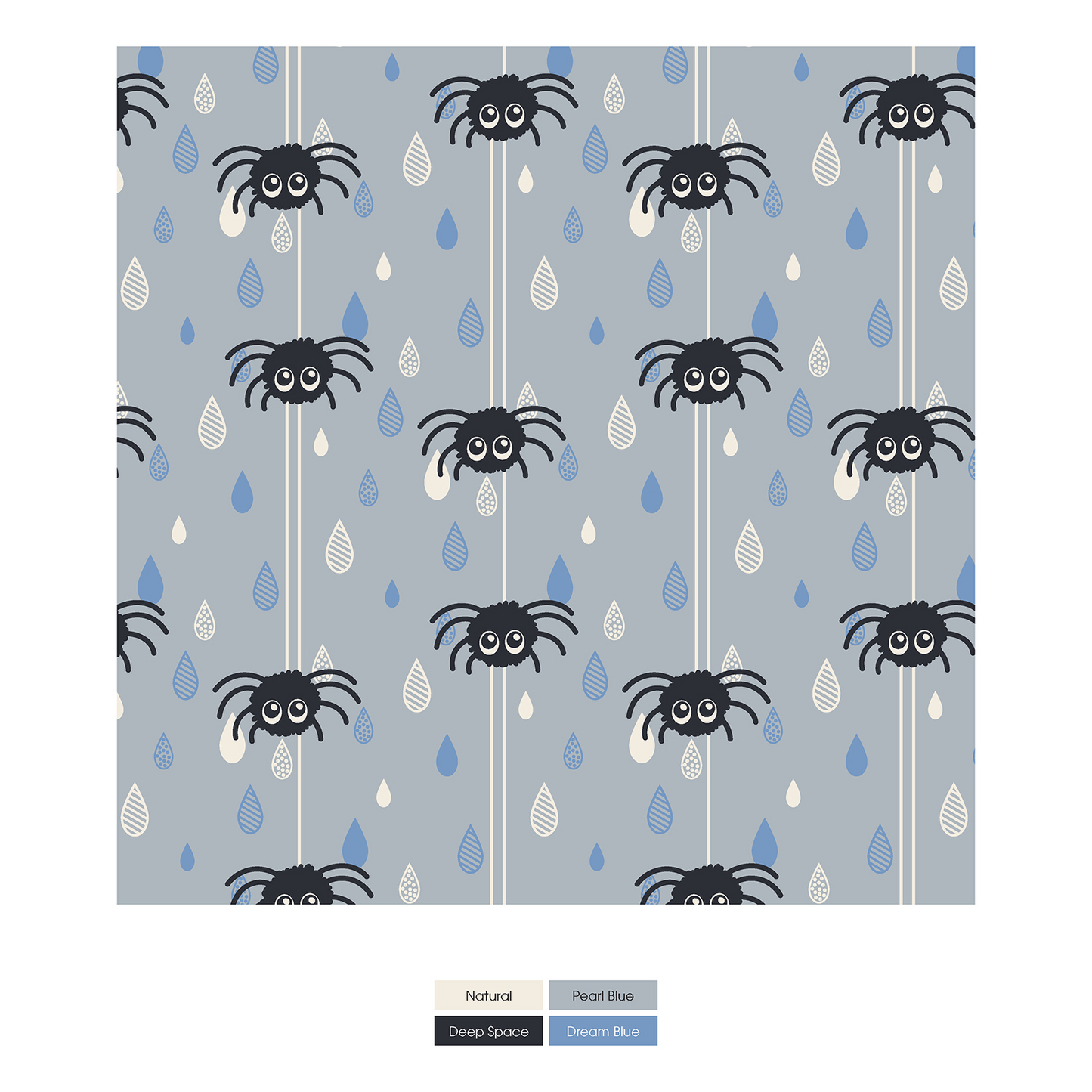 Pearl Blue Itsy Bitsy Spider Swaddling Blanket