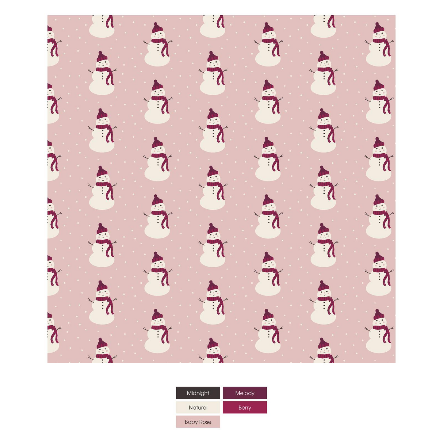 Baby Rose Tiny Snowman Print Swaddling Blanket