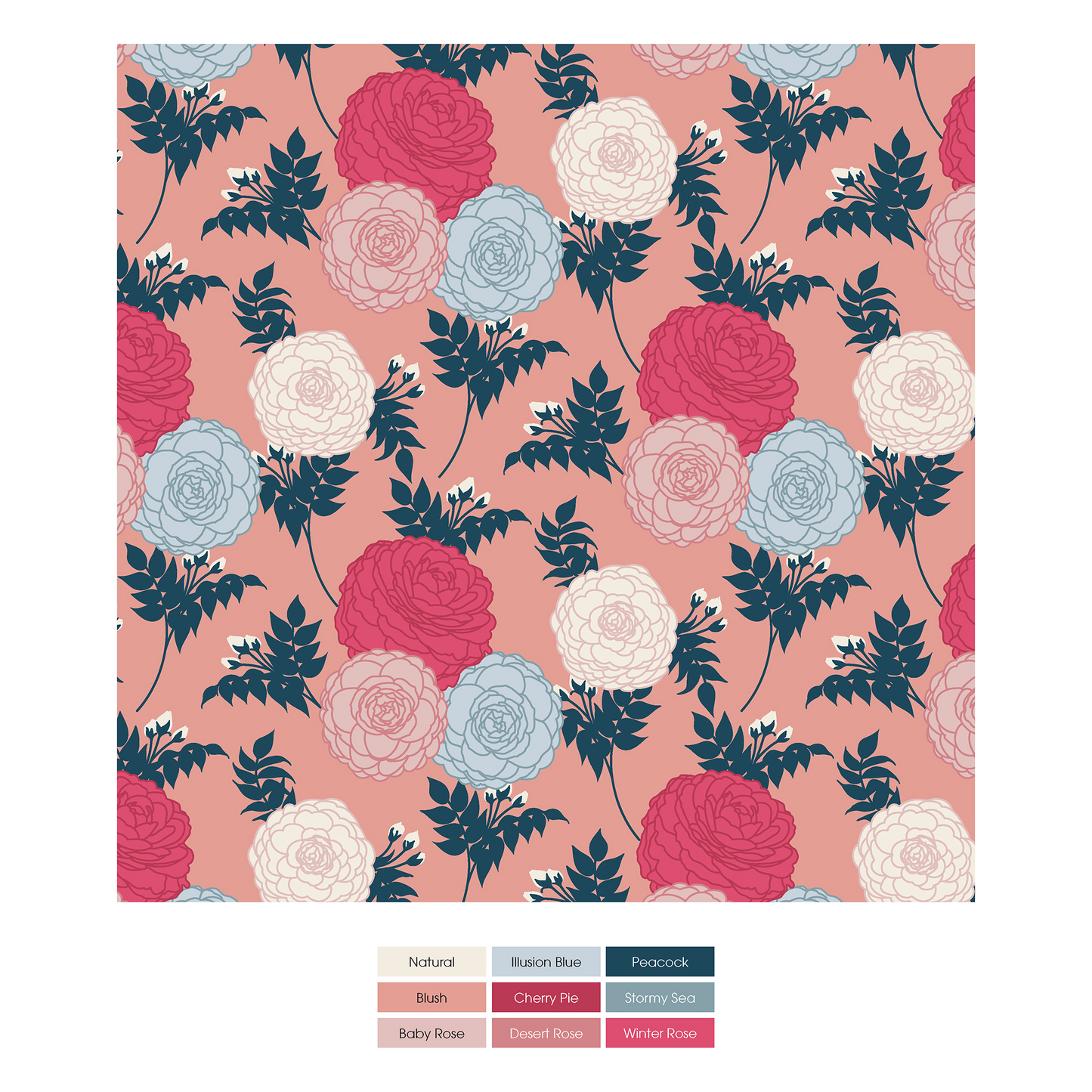 Blush Enchanted Floral Print Long Sleeve Pajama Set