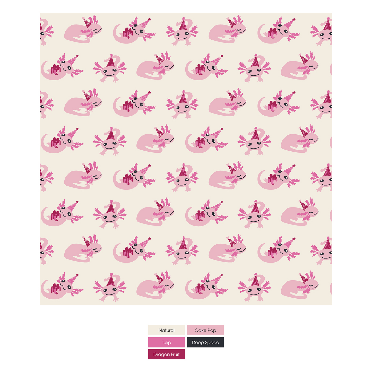 Natural Axolotl Party Swaddling Blanket