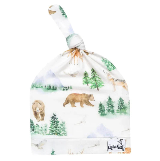 Copper Pearl Top Knot Hat 0-4m - Grayson