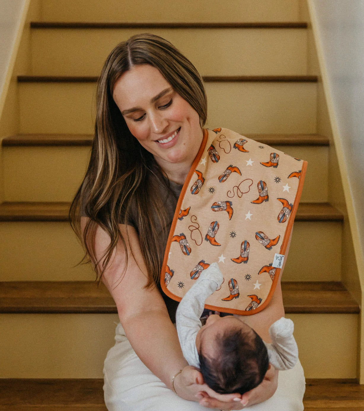 Copper Pearl Single Burp Cloth - Boone