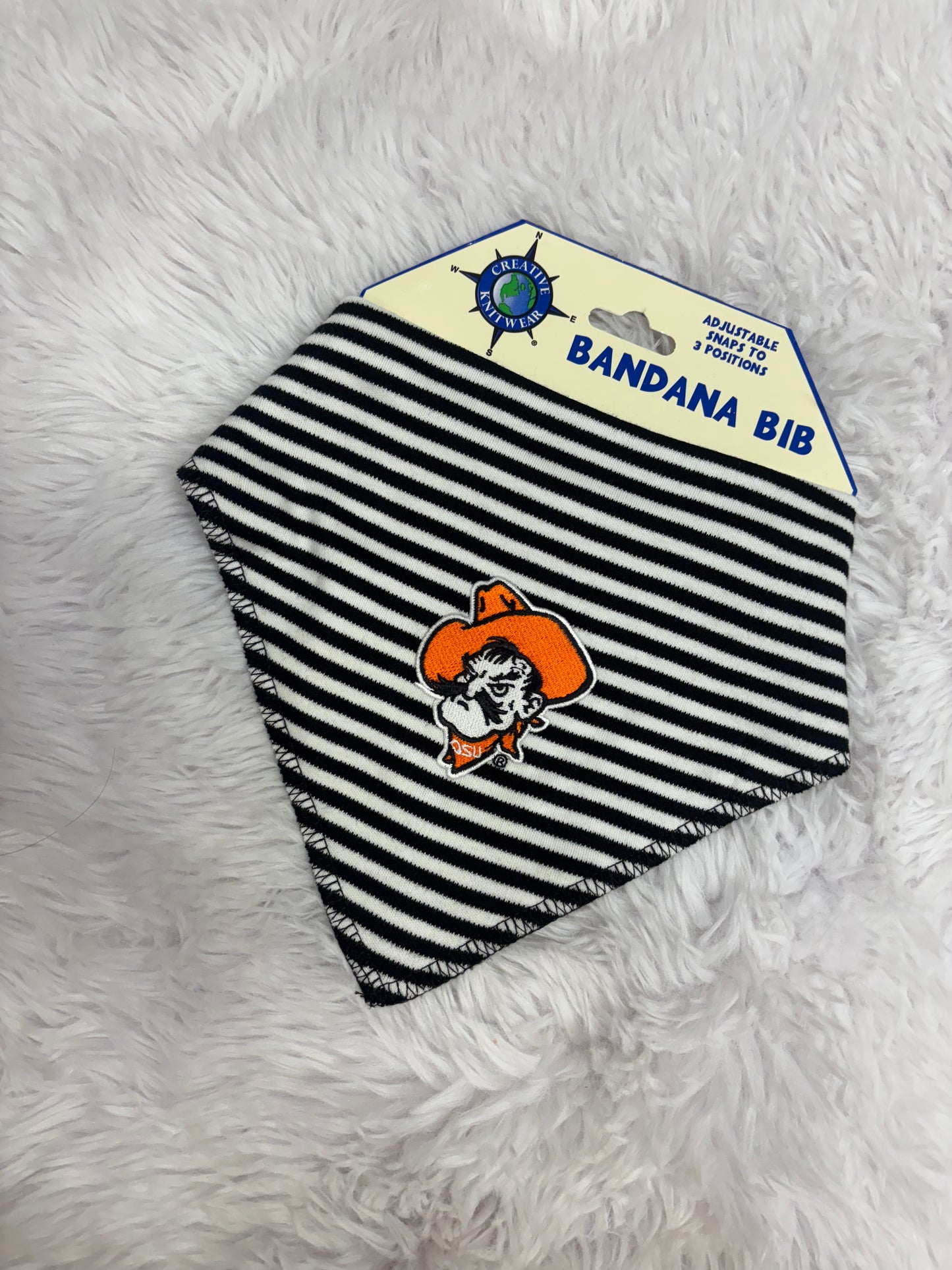 Pistol Pete Black/White Stripe | Bandana Bib