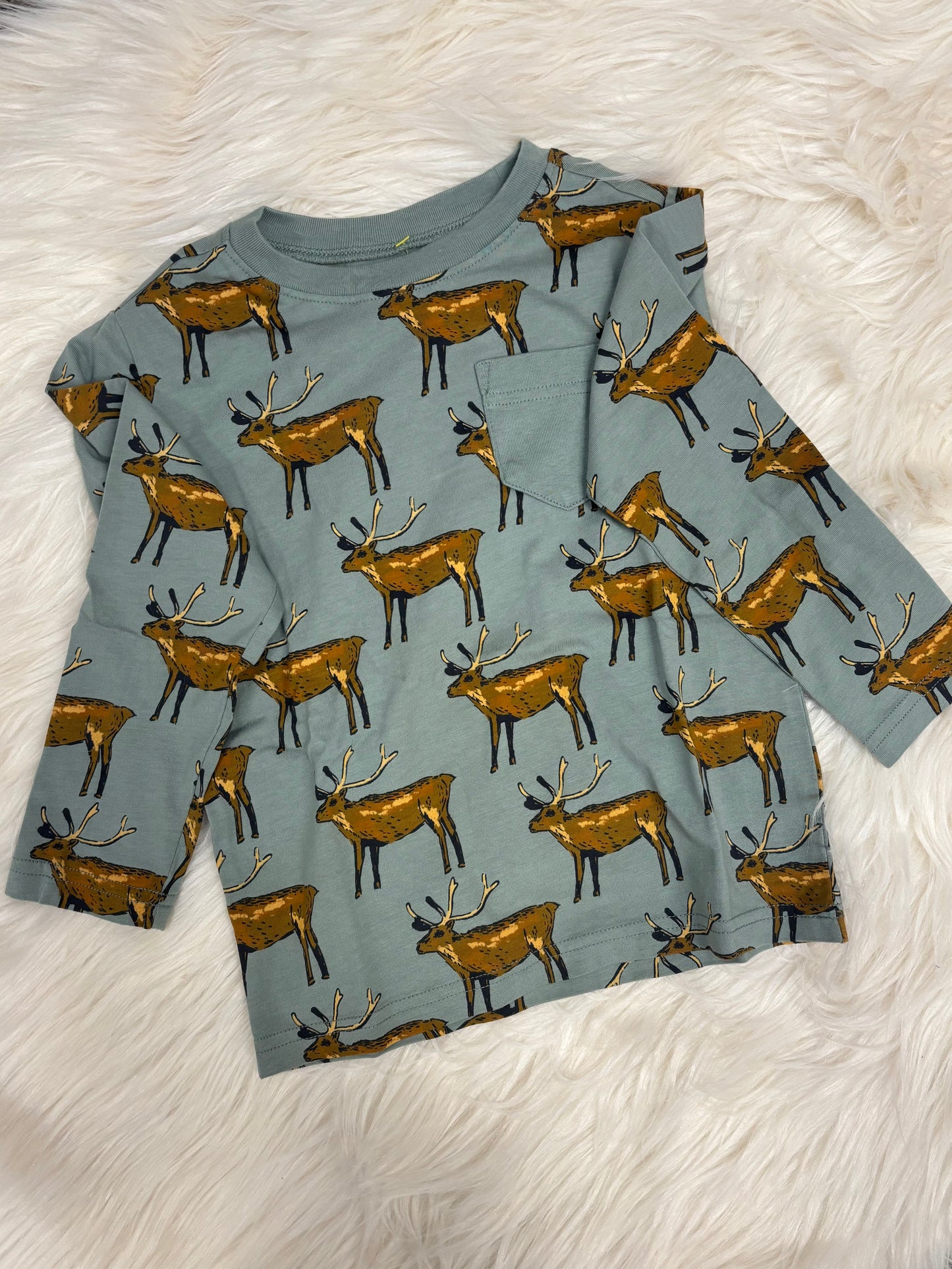 Painted Deer | L/S Printed Pocket Tee