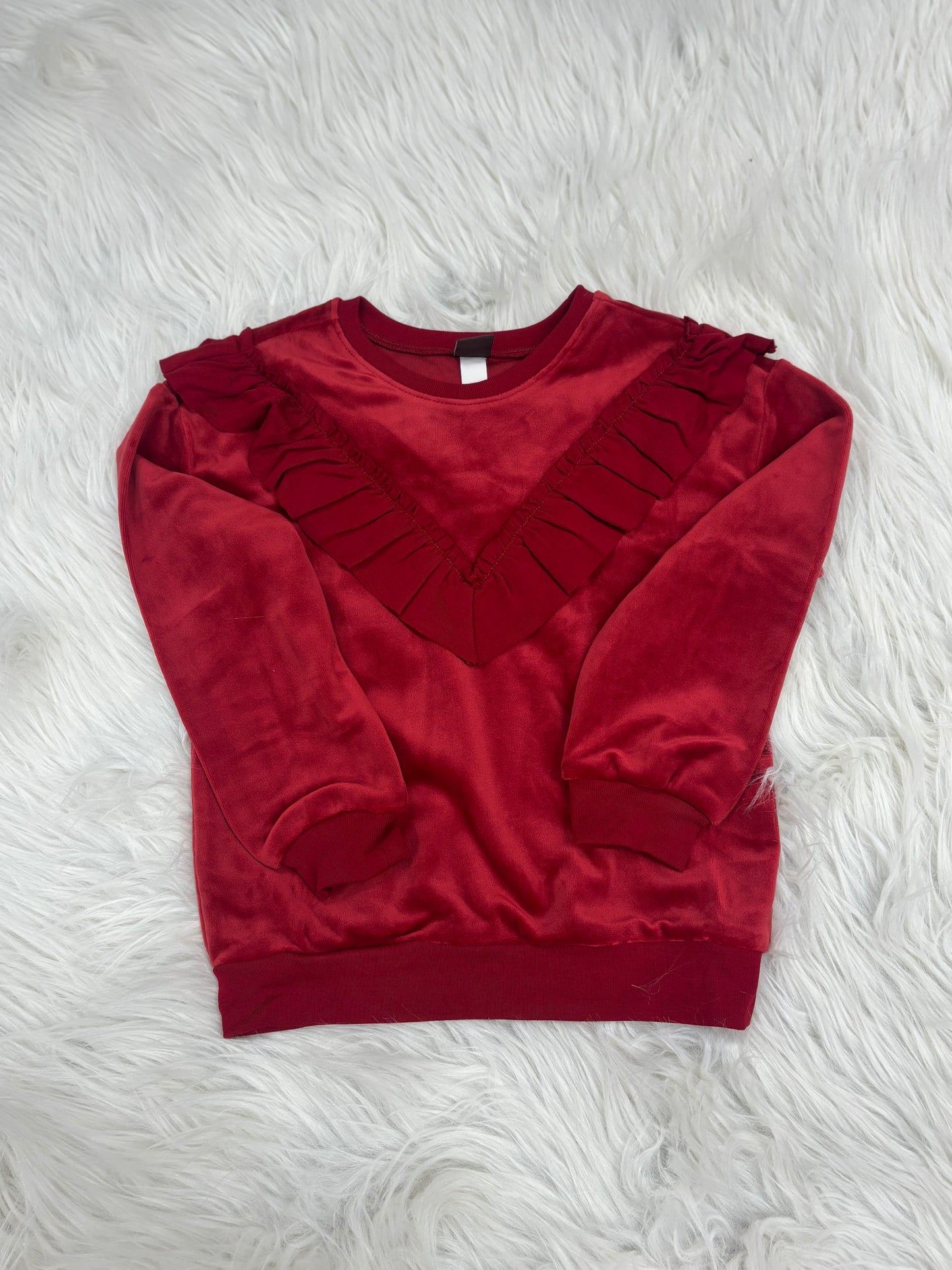 Velour Ruffle L/S | Red Wagon