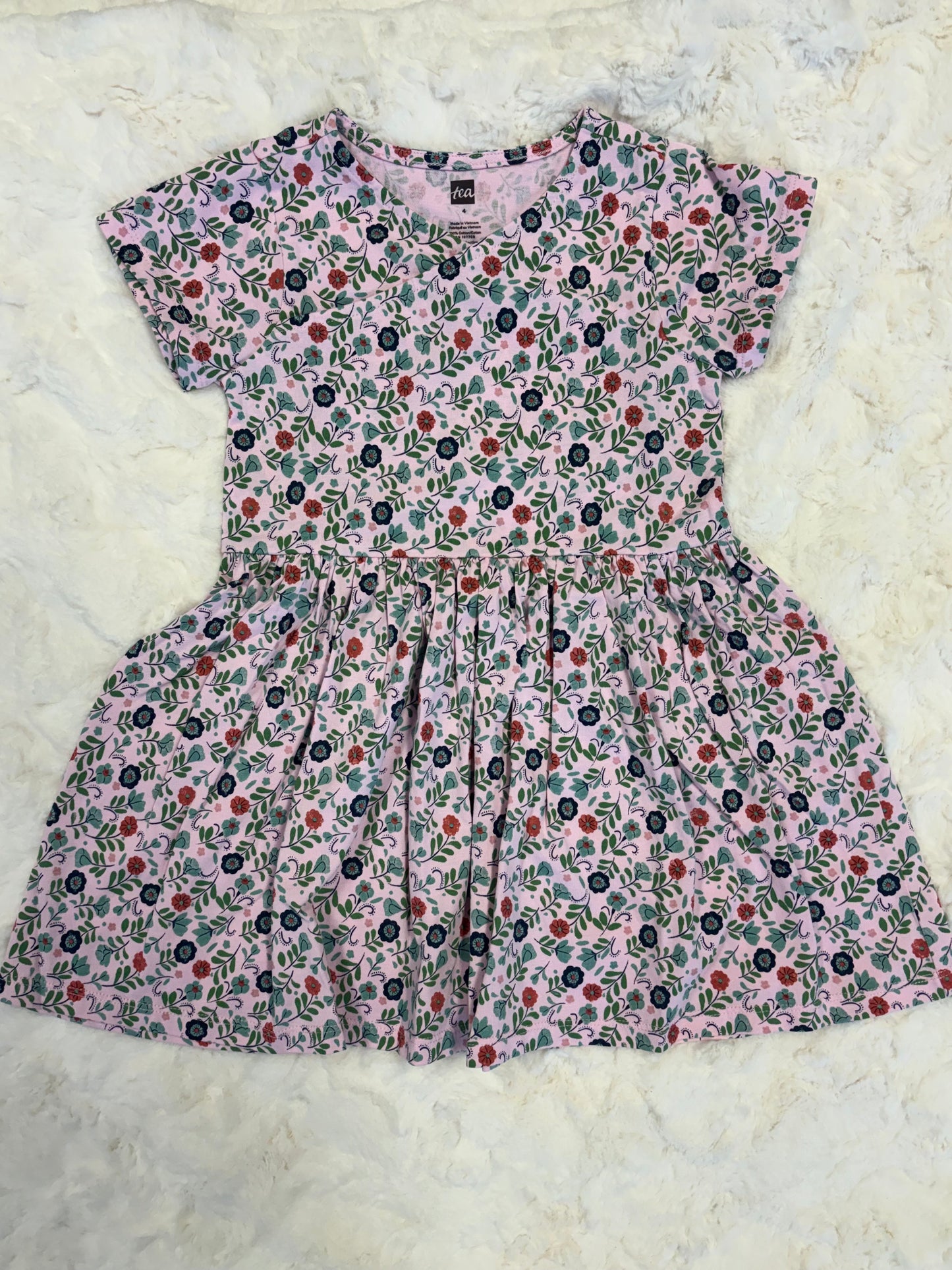 Short Sleeve Wrap Neck Dress