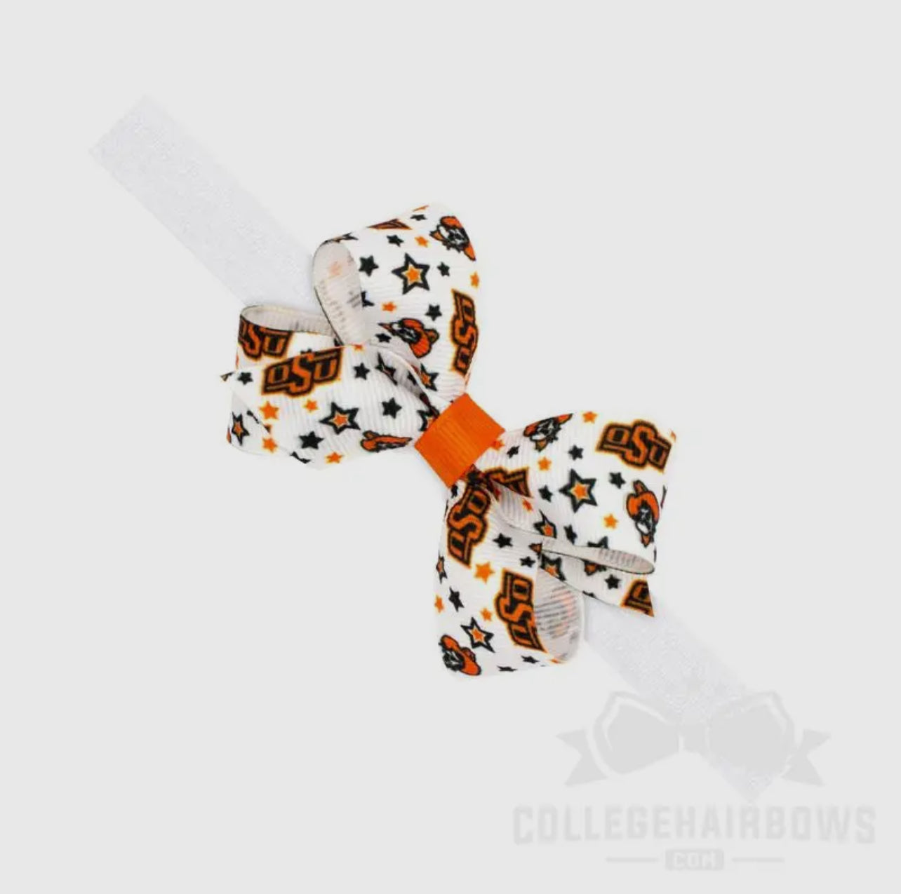OSU Mini Signature Logo Hair Bow - Mini on Baby Band