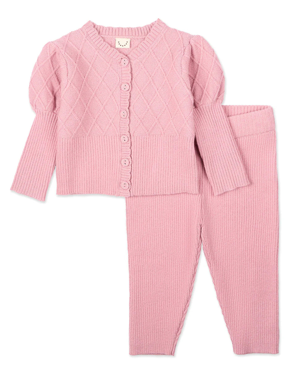 "Juliet" Mixed Knit Cardigan & Pant Set-Bridal Rose