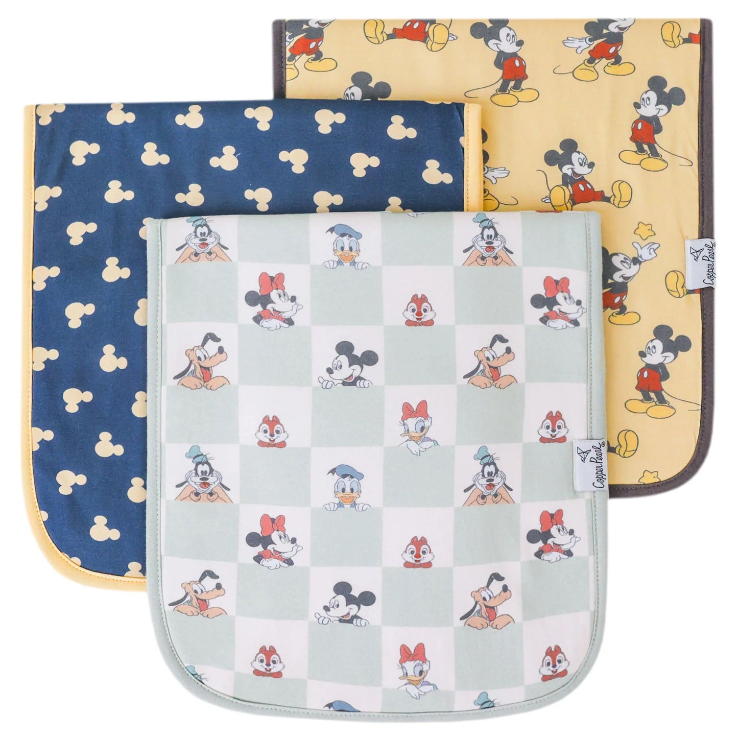 Copper Pearl Single Burp Cloth - Mickey & Friends