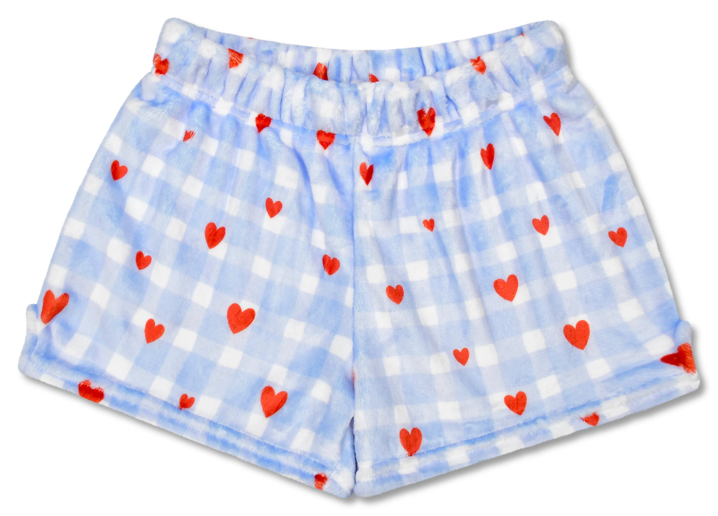 Gingham Hearts | Plush Shorts