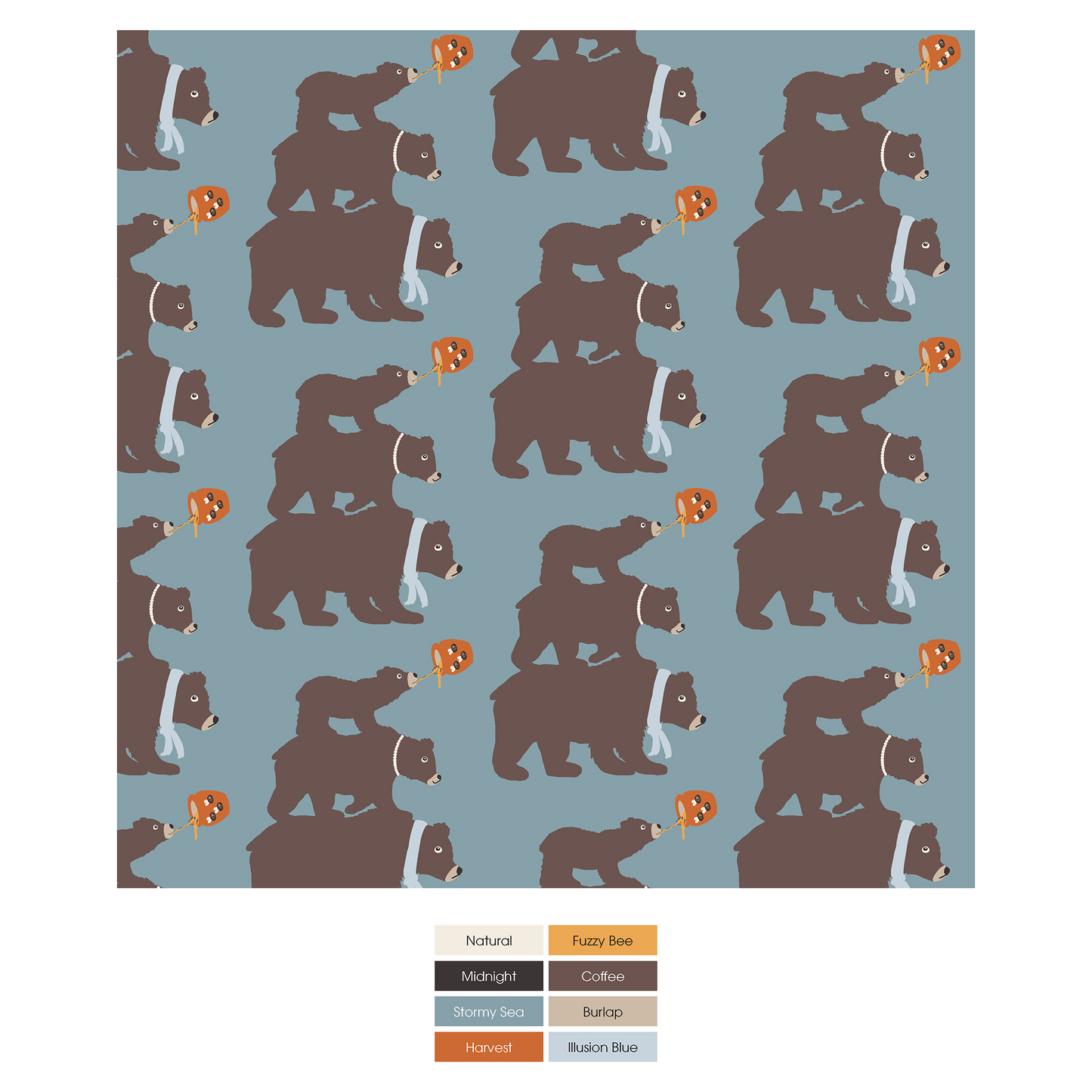 Stormy Sea Three Naughty Bears Men's Print Boxer Brief