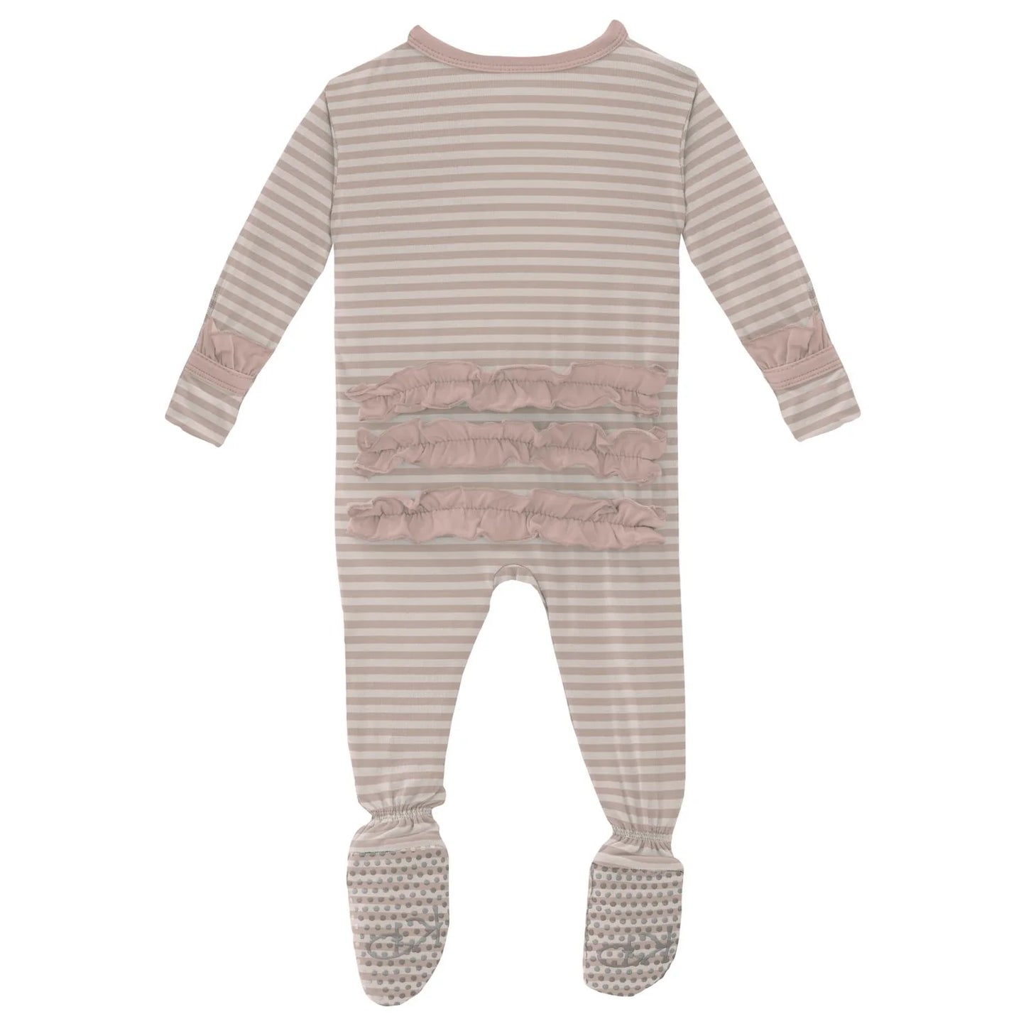 2 Way Zipper Ruffle Footie | Blossom Breeze Stripe
