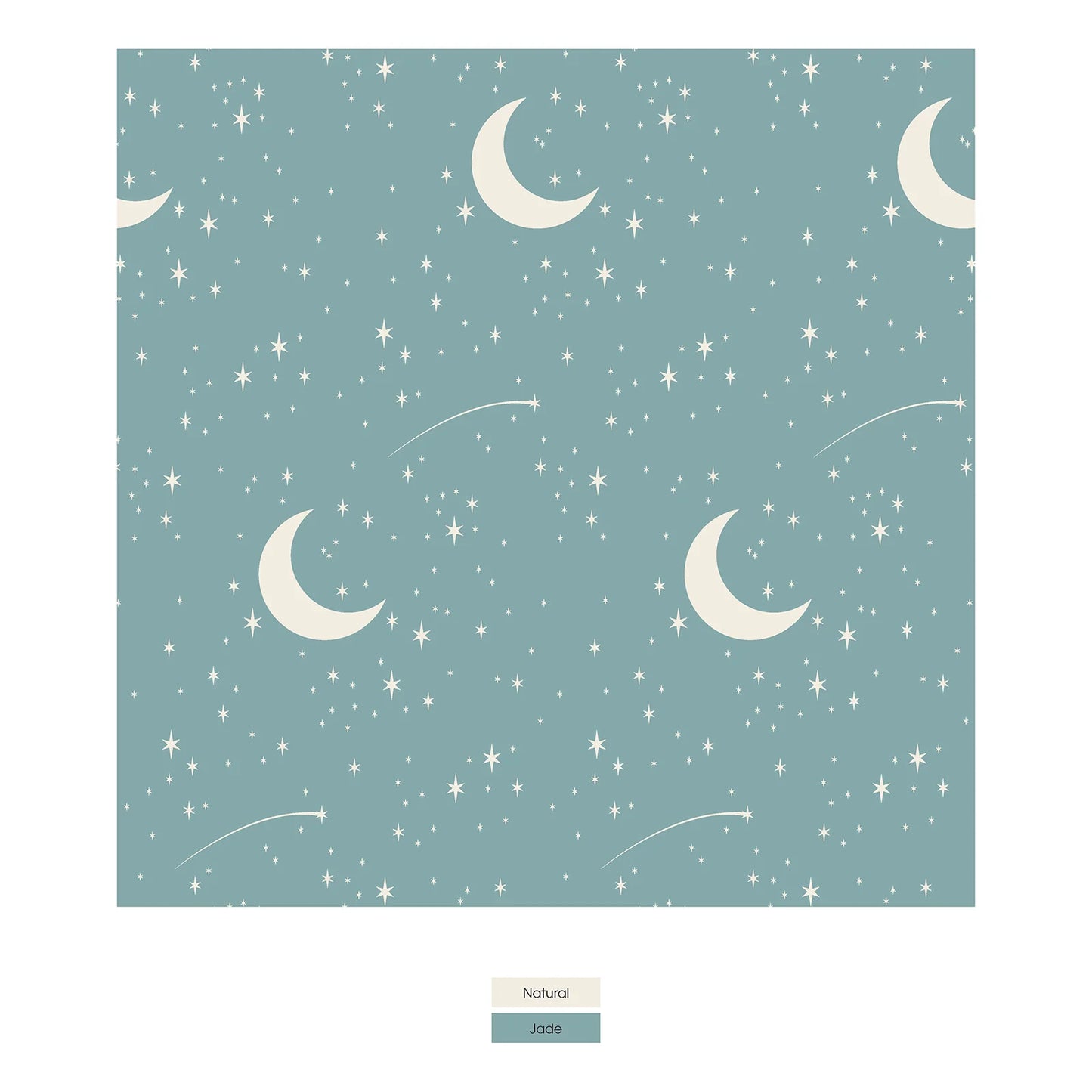 Jade Starry Sky & Moon Print Footie w 2 Way Zipper