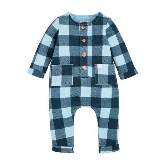 Navy/Blue Checked Bodysuit