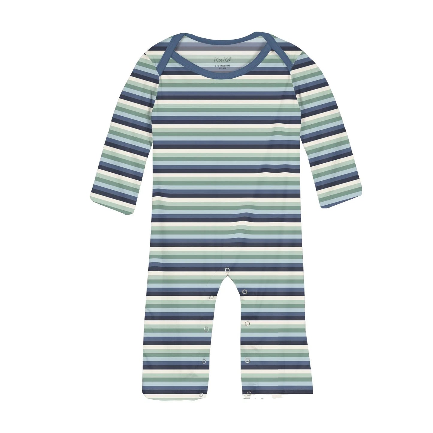 Long Sleeve Beau Romper | Denim Stripe