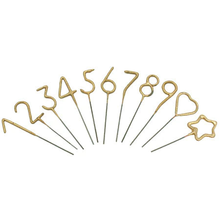 Mini Gold Number Sparklers (4")