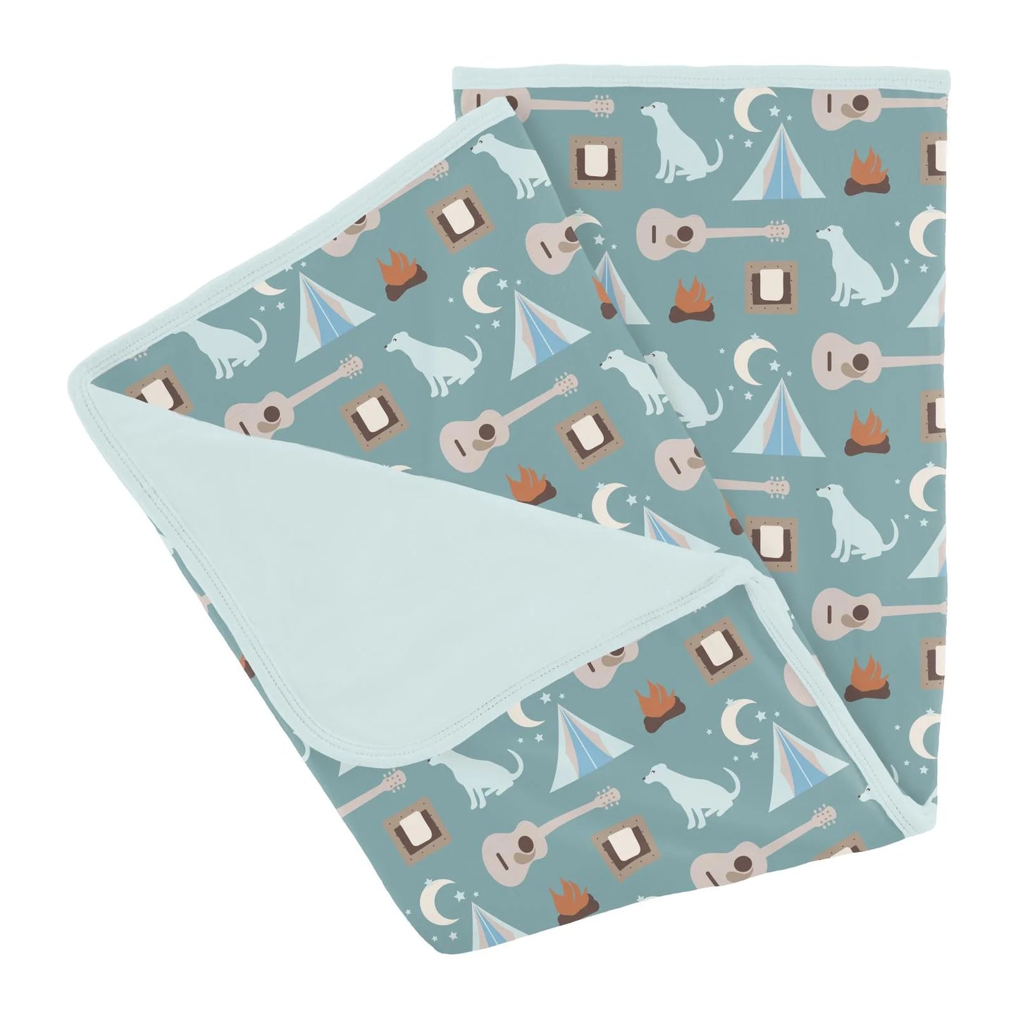 Jade Campfire Print Stroller Blanket