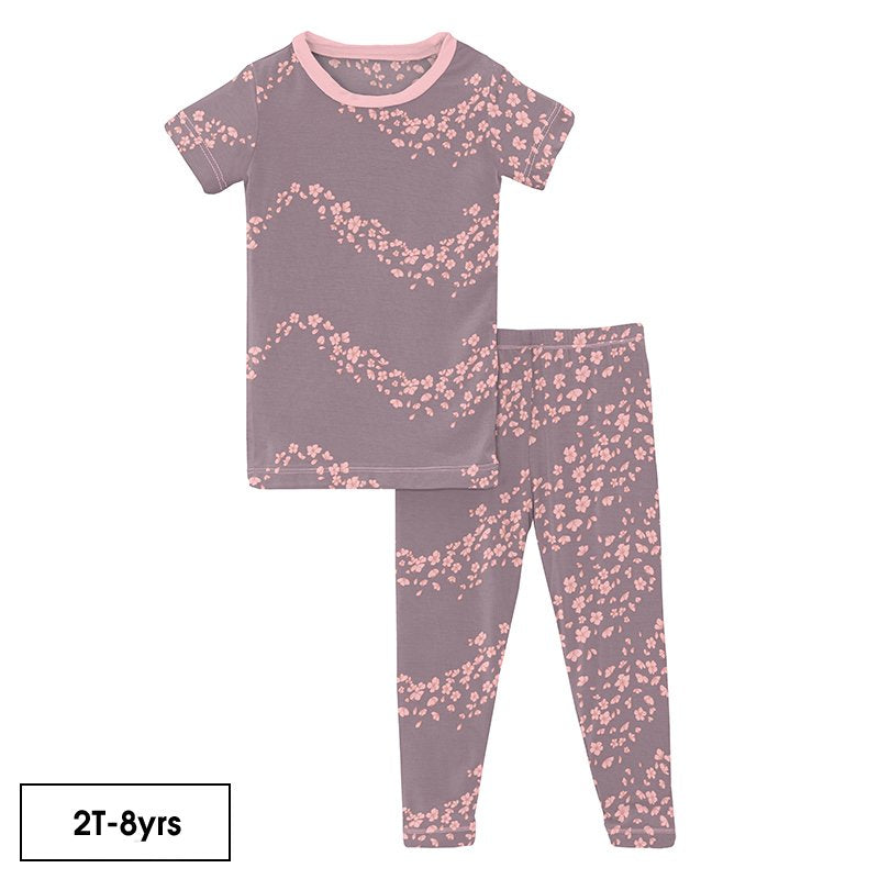 Elderberry Sakura Wind Print Short Sleeve Pajama Set