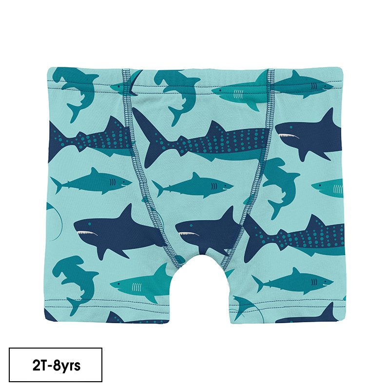 Summer Sky Sharks Print Boy's Boxer Brief