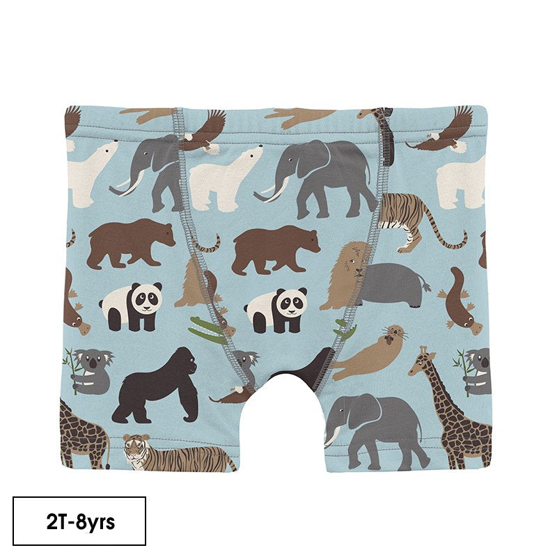 Spring Sky Zoo Print Boy's Boxer Brief